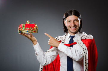 Young king businessman in royal concept