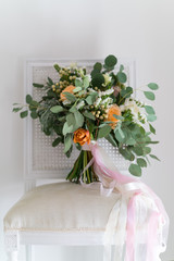 wedding boho bouquet with eucalyptus