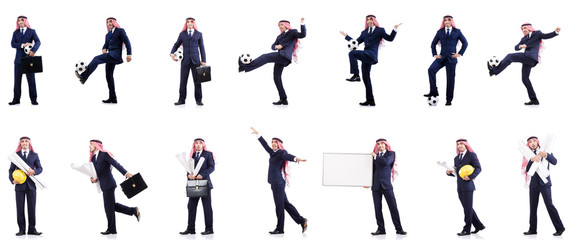 Arab businessman with football
