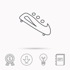 Bobsleigh icon. Three-seater bobsled sign.