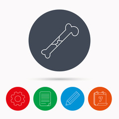 Bone fracture icon. Traumatology sign.