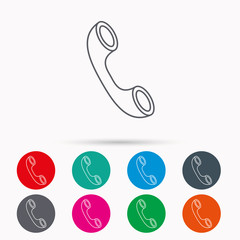 Phone icon. Call sign.