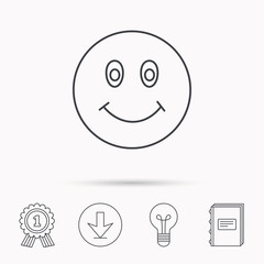 Smile icon. Positive happy face sign.