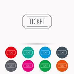 Ticket icon. Coupon sign.