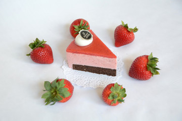 Strawberry Cake and Strawberries