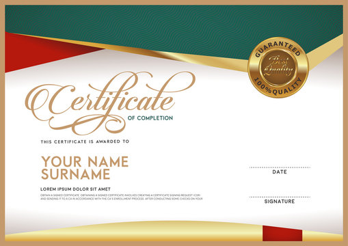 Vector certificate template and frame.