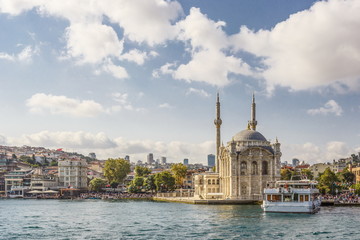View of the Ortaköy Mosque from the Bosphorus (Istanbul, Turkey)