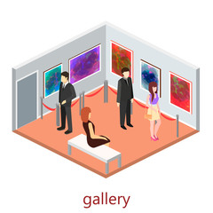 Isometric interior of picture gallery