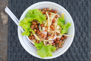Thai style mango salad with hot and spicy