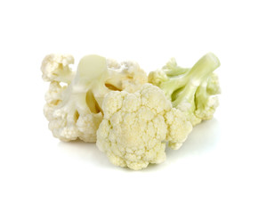 fresh cauliflower on white background