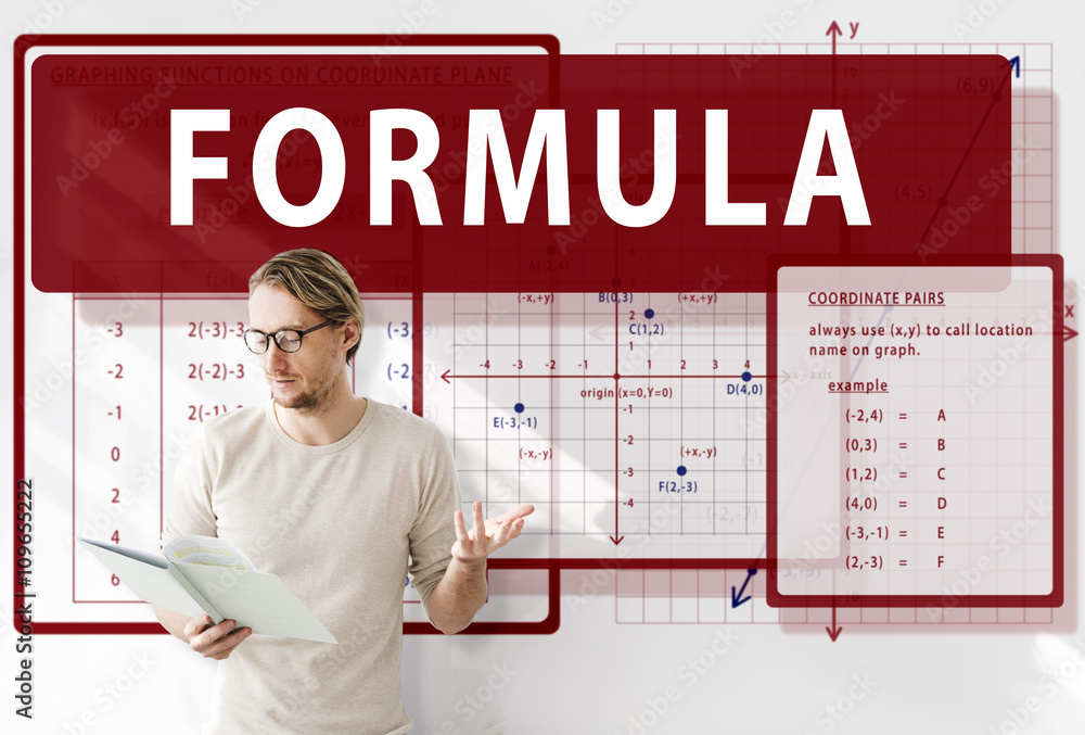 Poster formula mathematics calculation chart concept