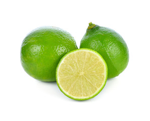 fresh lime isolated on a white background.