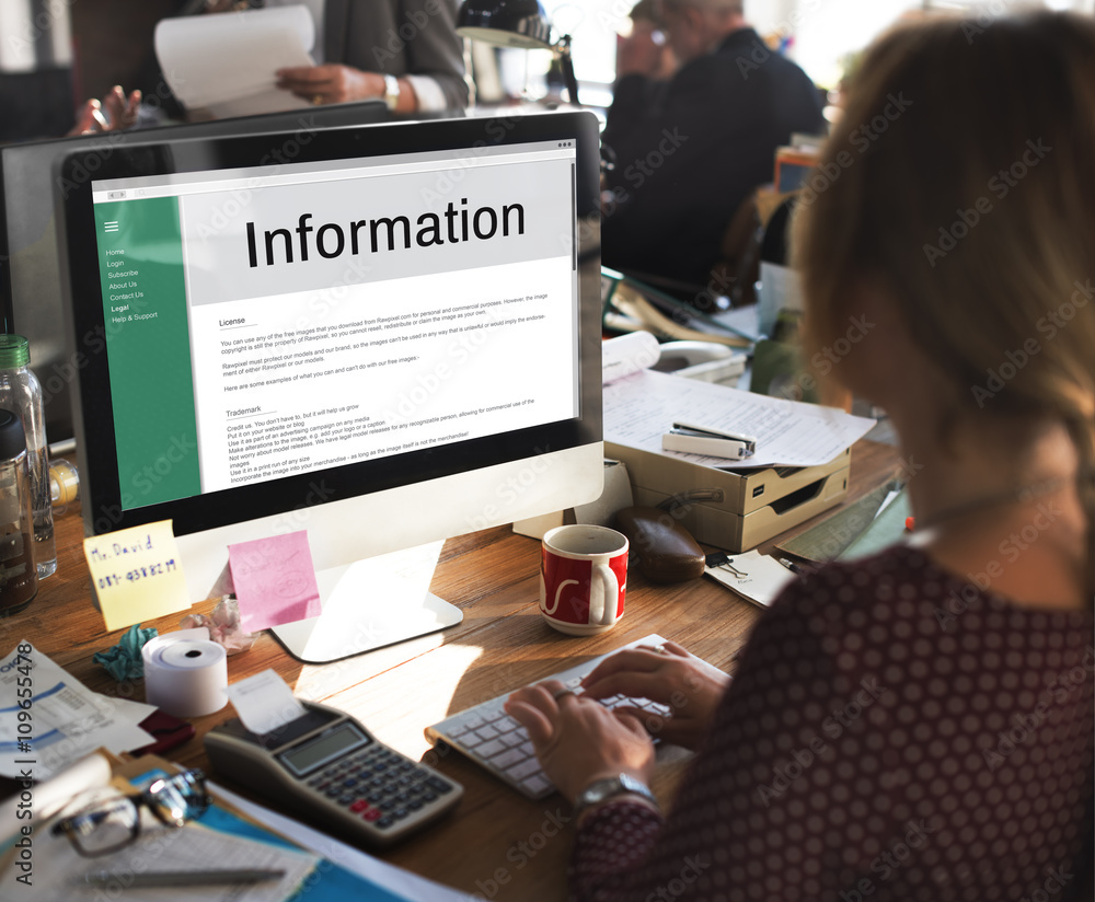 Wall mural information data interface website internet concept