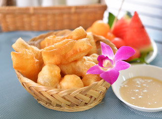 Deep-fried doughstick breakfast.