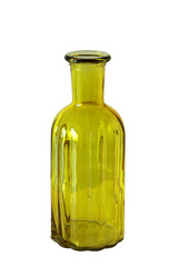 yellow color glass bottle vase isolated