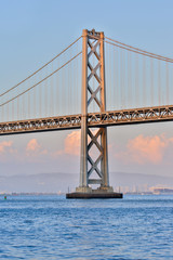 Oakland-San Francisco Bay Bridge close-up, from Pier 14, San Francisco, Sunset
Bay Bridge and San Francisco Bay in a nice evening.