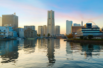 Minato Mirai Area at Yokohama, Port in Japan