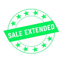 sale extended white wording on green Rectangle and Circle green stars