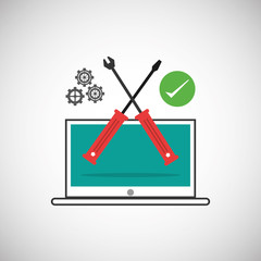 technology design. laptop illustration. media icon