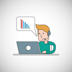 Call center design. telemarketing icon. support concept