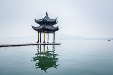 Fotobehang hangzhou lake pavilion © chungking