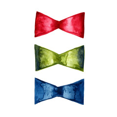 Watercolor satin bows tie