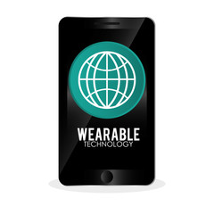 wearable technology design. social media icon. smartphone concept, vector illustration
