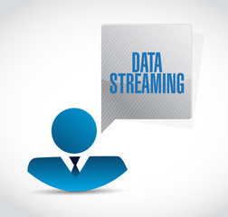 data streaming businessman sign concept