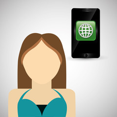 wearable technology design. social media icon. smartphone concep, vector illustration