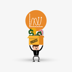 Project design. Businessman icon. Infographic concept