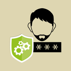 Security system design. technology illustration. protection icon