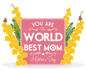Beauty Poster for all Mothers in their Day with Floral Design, Vector Illustration