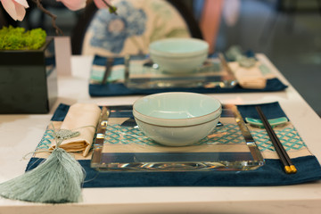 tableware on dining table
