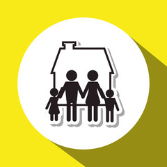 Family design, relationship and home concept, vector illustration