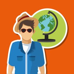 travel design, vacations and tourism concept, vector illustration