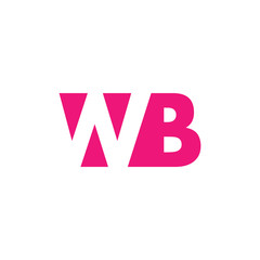 WB Logo. Vector Graphic Branding Letter Element. White Background