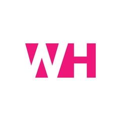 WH Logo. Vector Graphic Branding Letter Element. White Background