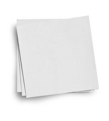 close up stack of papers on white background with clipping path.