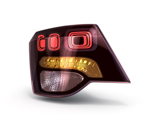 rear car lights isolated on white 3d render