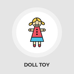 Doll toy vector flat icon