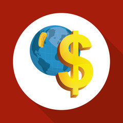 Global economy design, financial and money concept