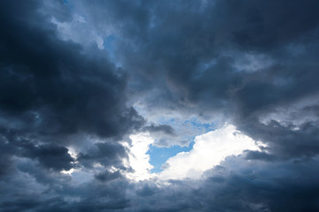 Fototapeta na wymiar Dramatic dark storm clouds