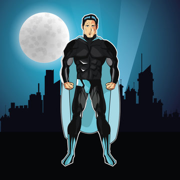 Superhero design. Superman icon. Costume illustration