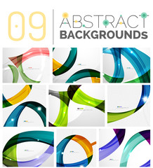 Set of wave abstract backgrounds