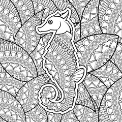 Animal design. Adult coloring concept. white background