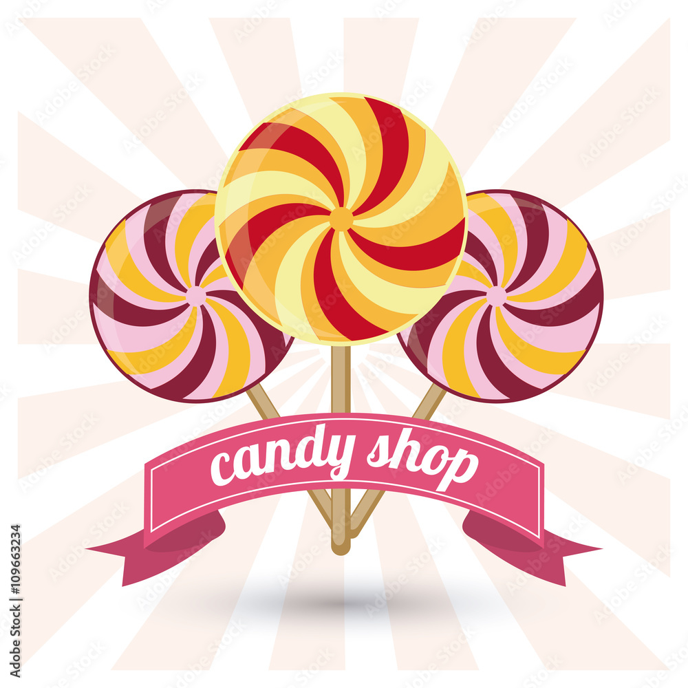 Sticker Candy design. sweet icon. dessert concept, vector illustration