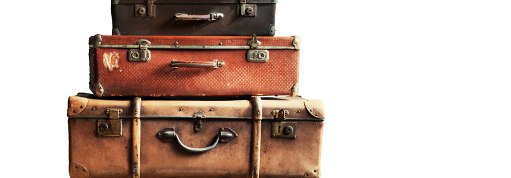 Vintage Ancient Suitcases Design Concept Travel