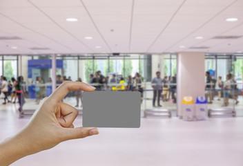 blank card in hand with a journey trip