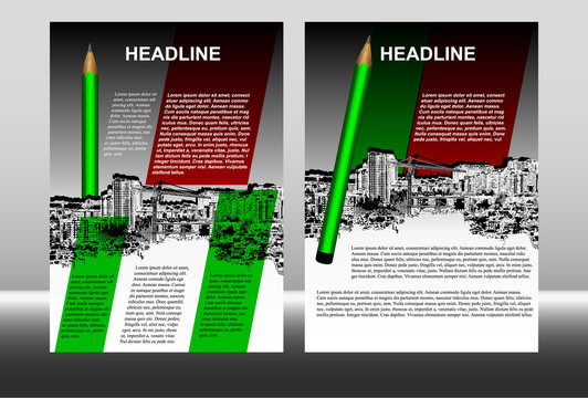 brochure template with cityscape