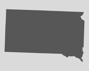 Black map state South Dakota - vector illustration.